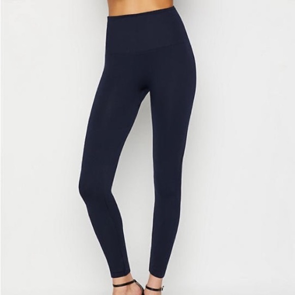 SPANX Pants - Spanx Navy Blue Leggings with zippers size small